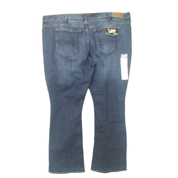 Lee Women’s Plus Size 24W Jeans Boot Cut Mid-Rise Lightweight Stretch Denim Blue - Picture 4 of 10